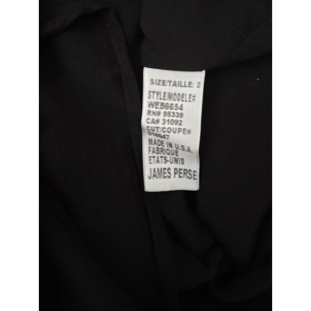 NWT James Perse Soft Raglan Black Semi-Sheer Lined Long Sleeve Shift Dress Sz 2 - Picture 5 of 6